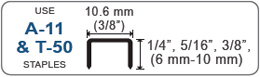 use A-11&T-50 staples