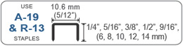 use A-19 & R-13 staples