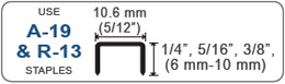 use A-19 & R13 staples