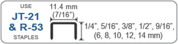 use J-21 & R-53 staples