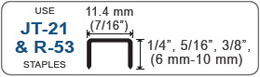 use JT-21 & R-53 Staples