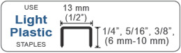 use Light Plastic staples