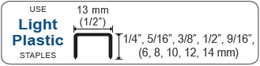 use light plastic staples
